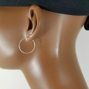 Small Silver Hoop Earrings for Men or Women NEW